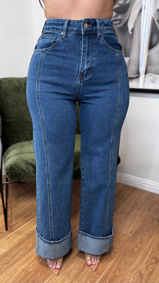 Classic Curve Cuff High Waist Jeans
