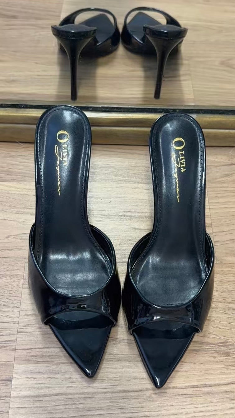 Gia Designer Inspired Heel (Patent Black)