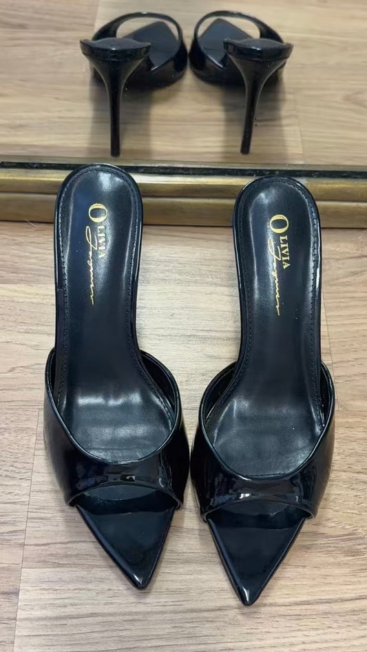 Gia Designer Inspired Heel (Patent Black)
