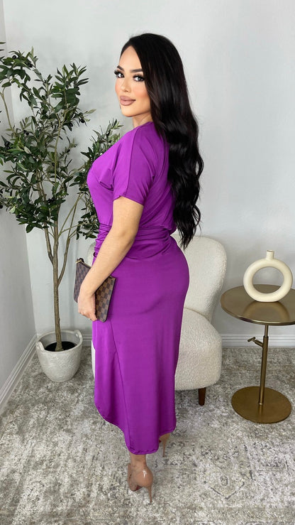 Claudette Midi Dress (Purple)
