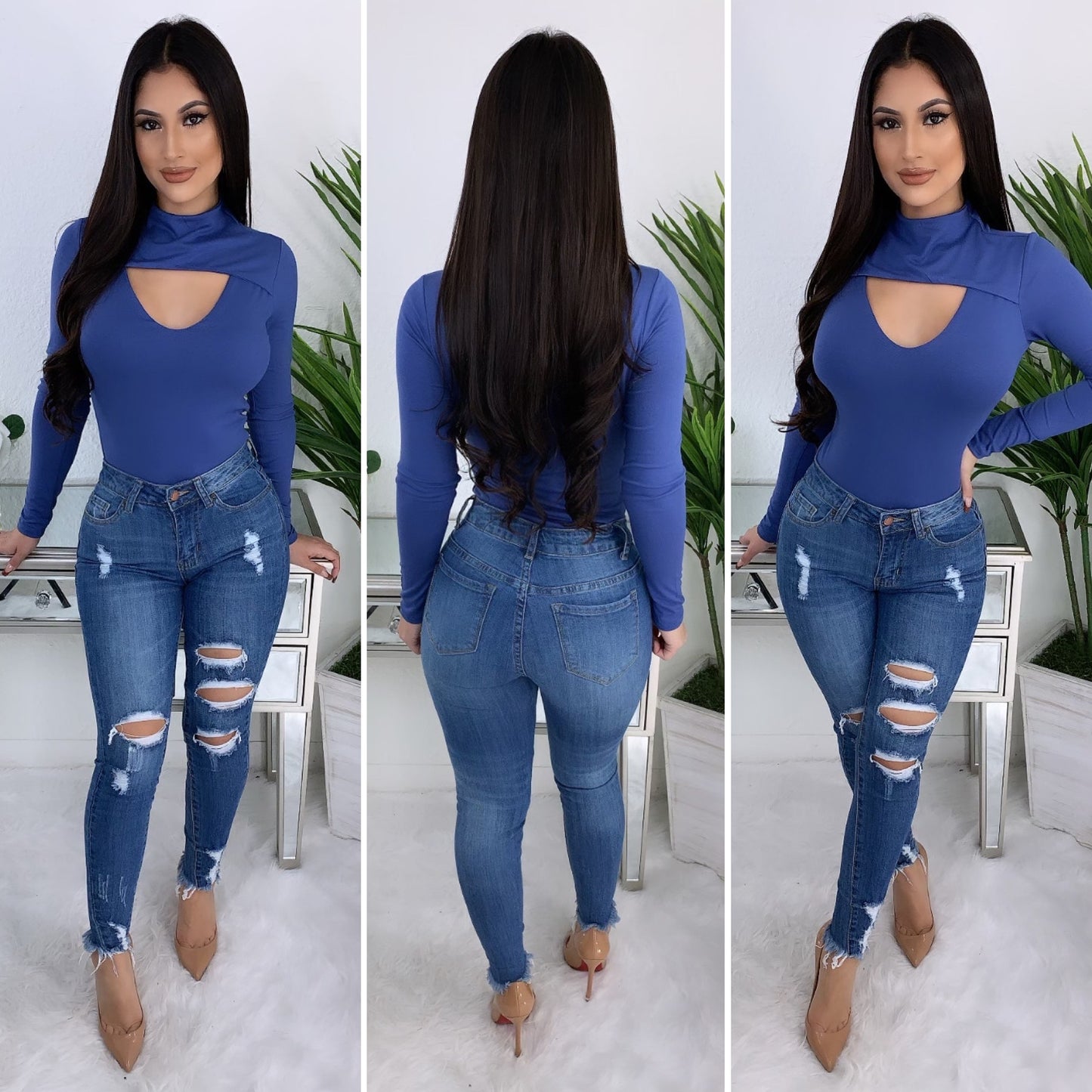 Promise Me You'll Love Me Bodysuit (Denim Blue)