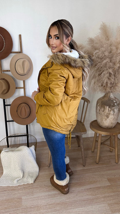 Find Your Own Path Utility Jacket (Mustard)