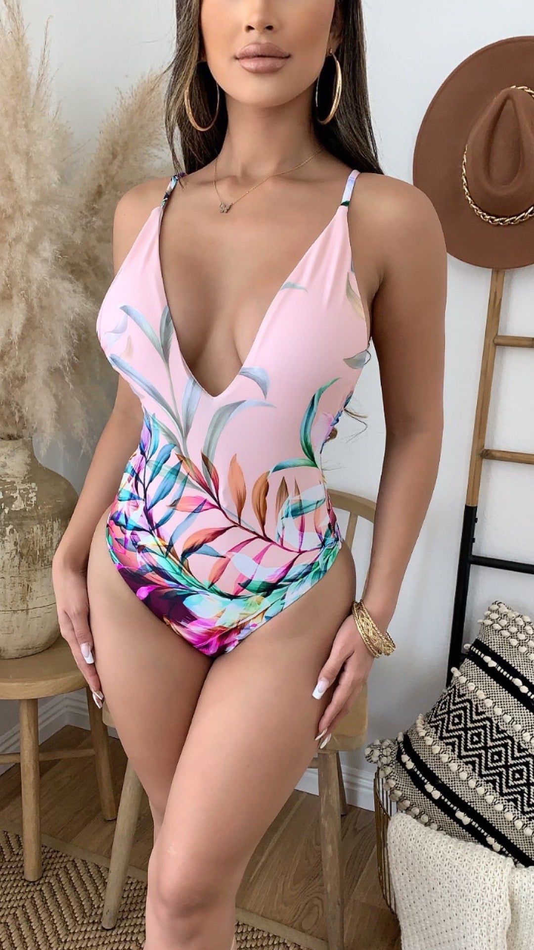 Laguna Beach One Piece Bathing Suit (Pink)